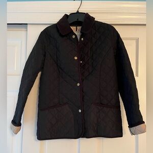 Old Navy Quilted Barn Jacket Coat Black Tan
